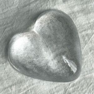 Simon Pearce Clear Heart Water Drop Paperweight